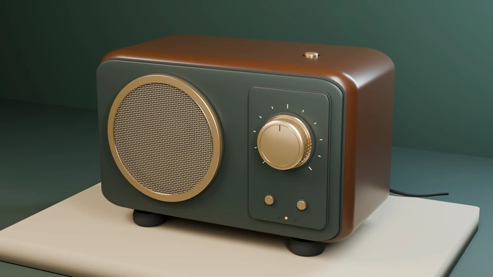 Actual DeepBlend camera animation: wood finish and woven grille