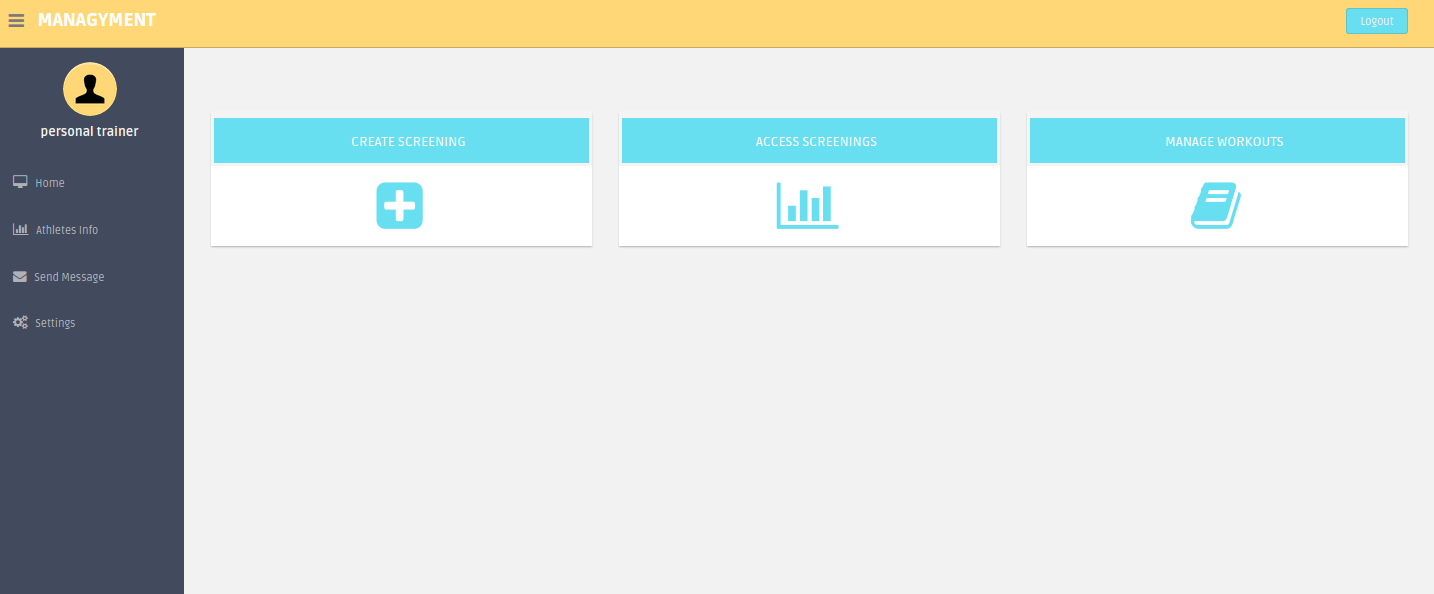 Personal Trainer Dashboard Page