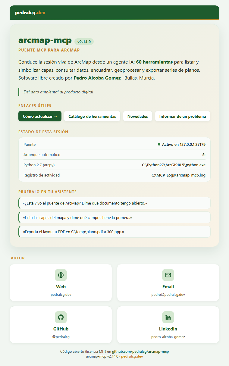 Ficha Acerca de de arcmap-mcp