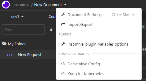 Document menu