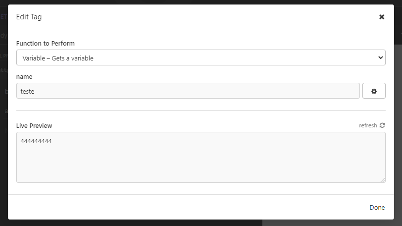 Tag config screenshot