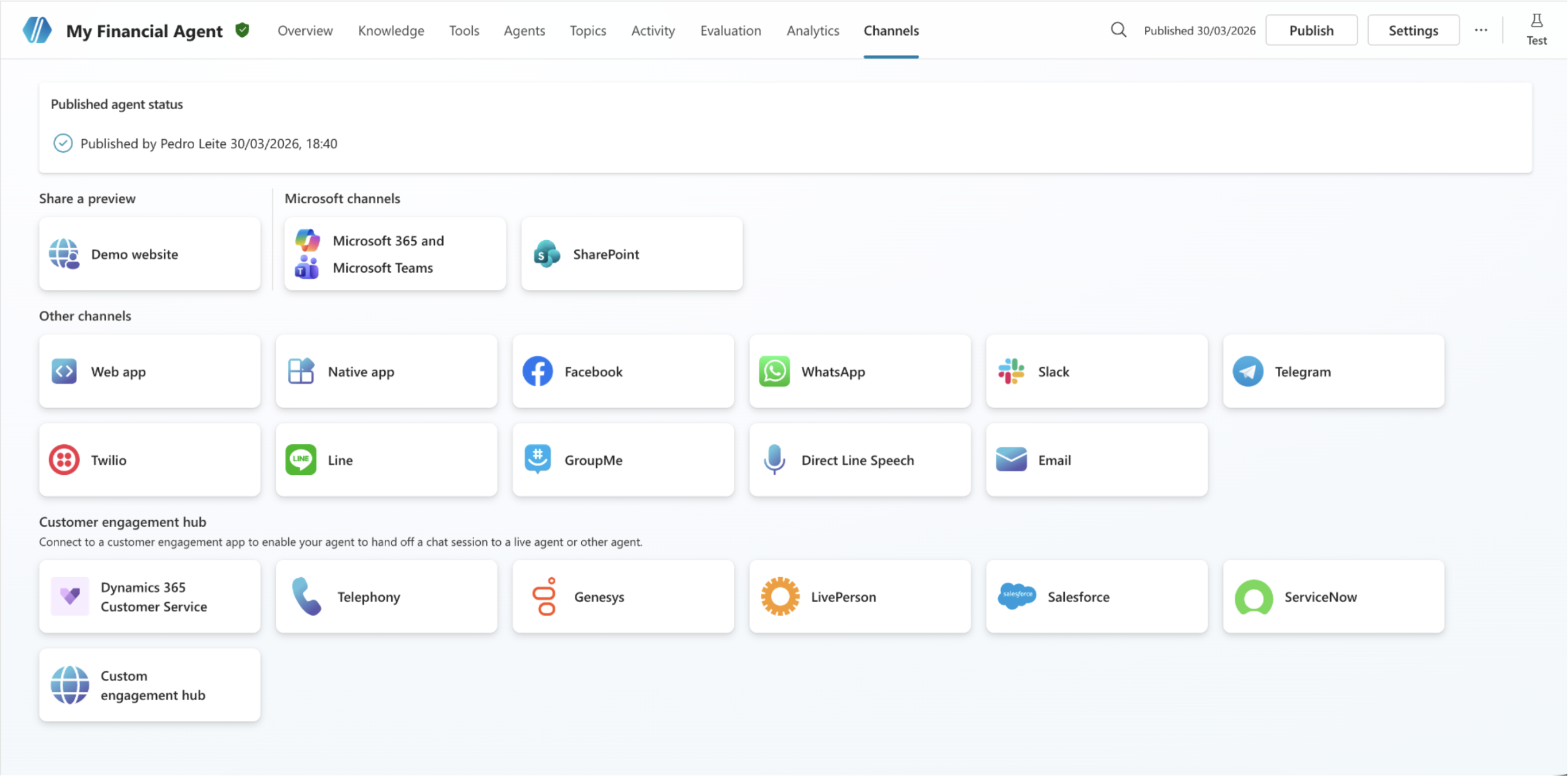 Publish Channels