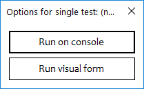 Single test menu