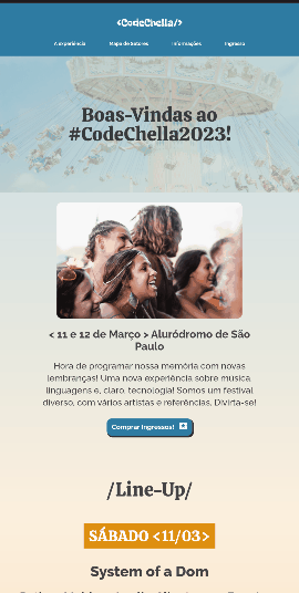 preview do site em formato tablet