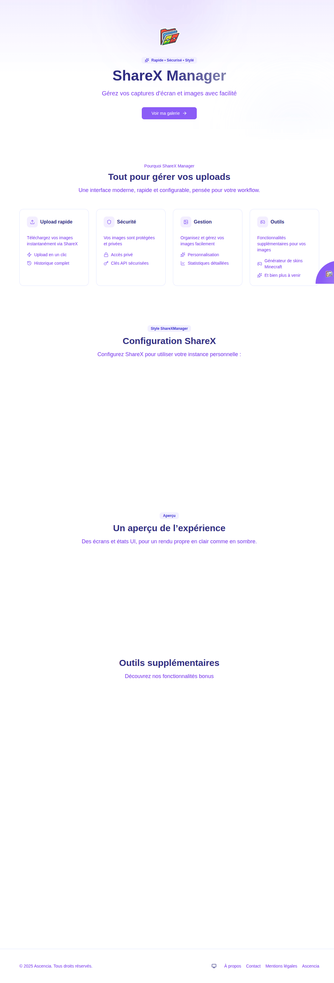 Accueil ShareX Manager