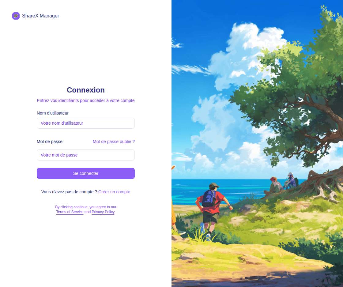 Page de connexion