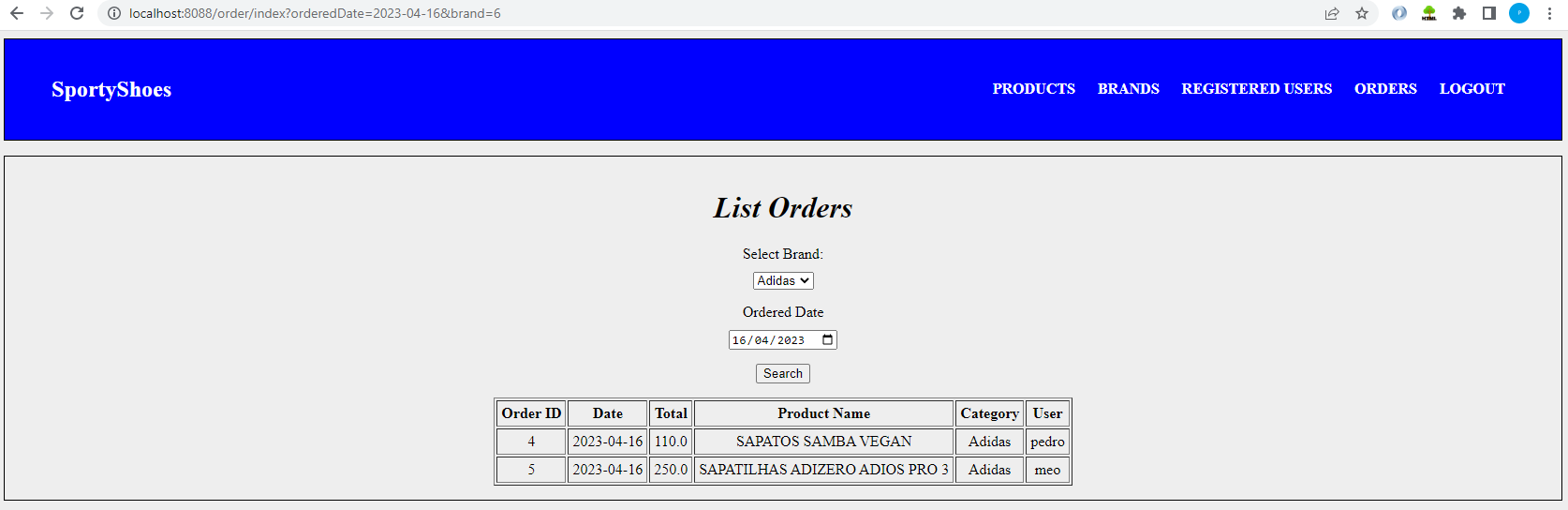 List Orders