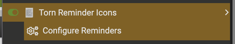 Configuration menu