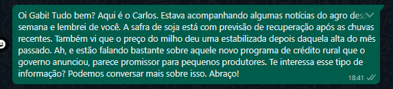 Mensagem enviada