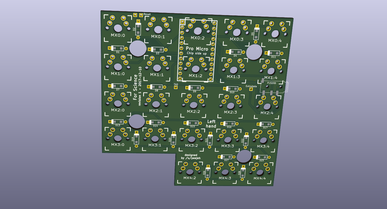 PCB render from KiCad