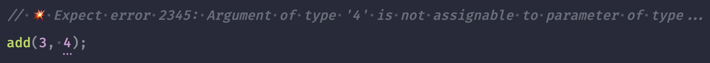 Screenshot of an editor that shows a type error as a suggestion