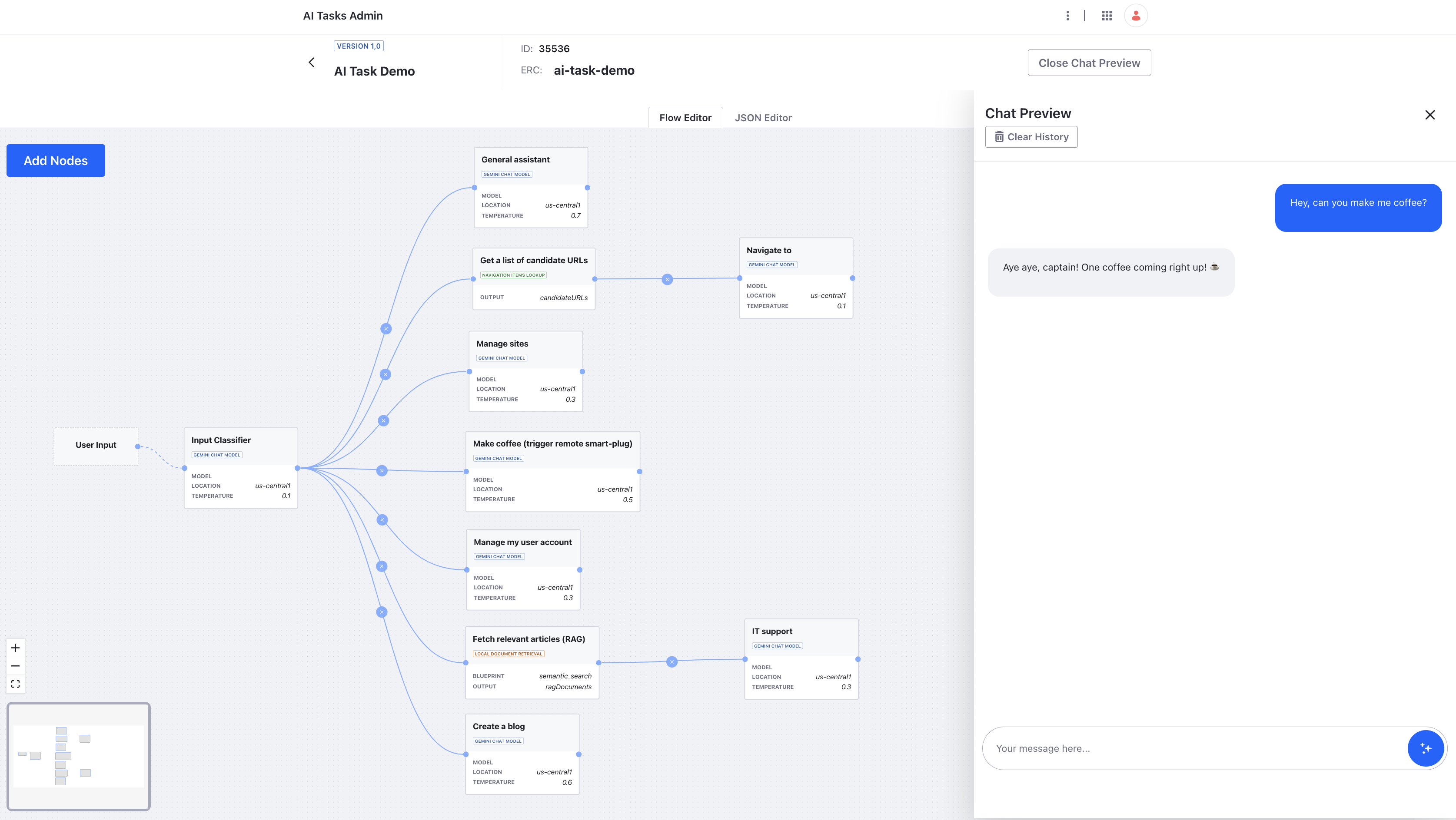 AI Tasks admin