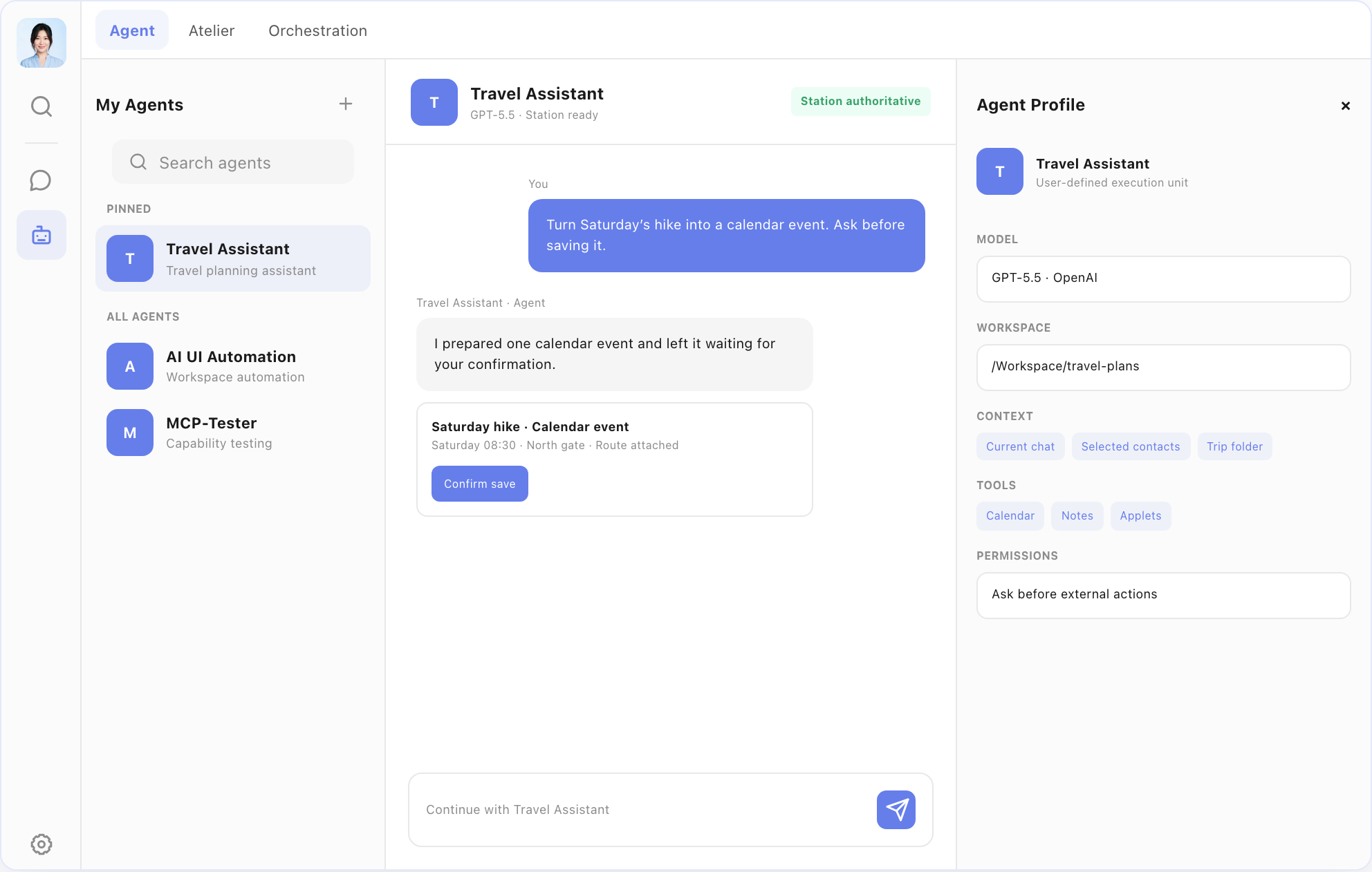 Agent — Personal AI assistant with tools, context, and permissions