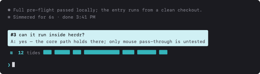 A hover unfolding one turn's summary above the strip of turn bars