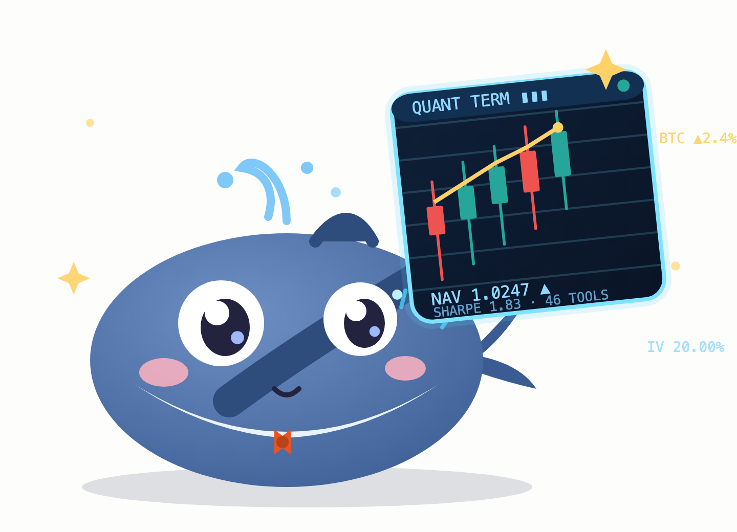 dsh whale trading on a holographic screen
