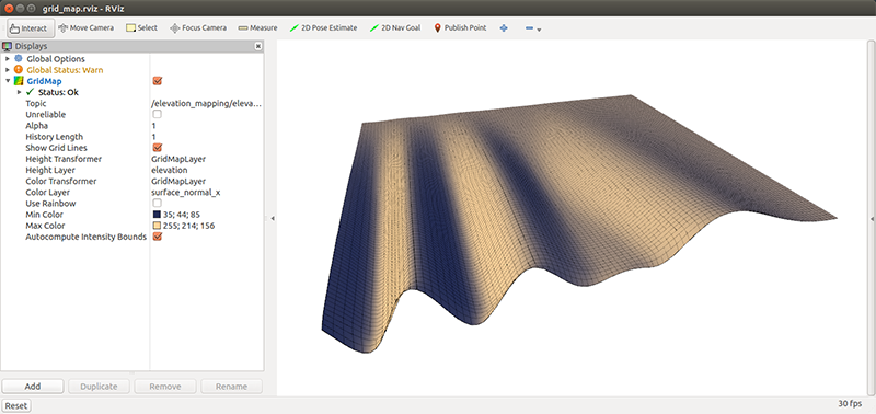 Grid map visualization in RViz