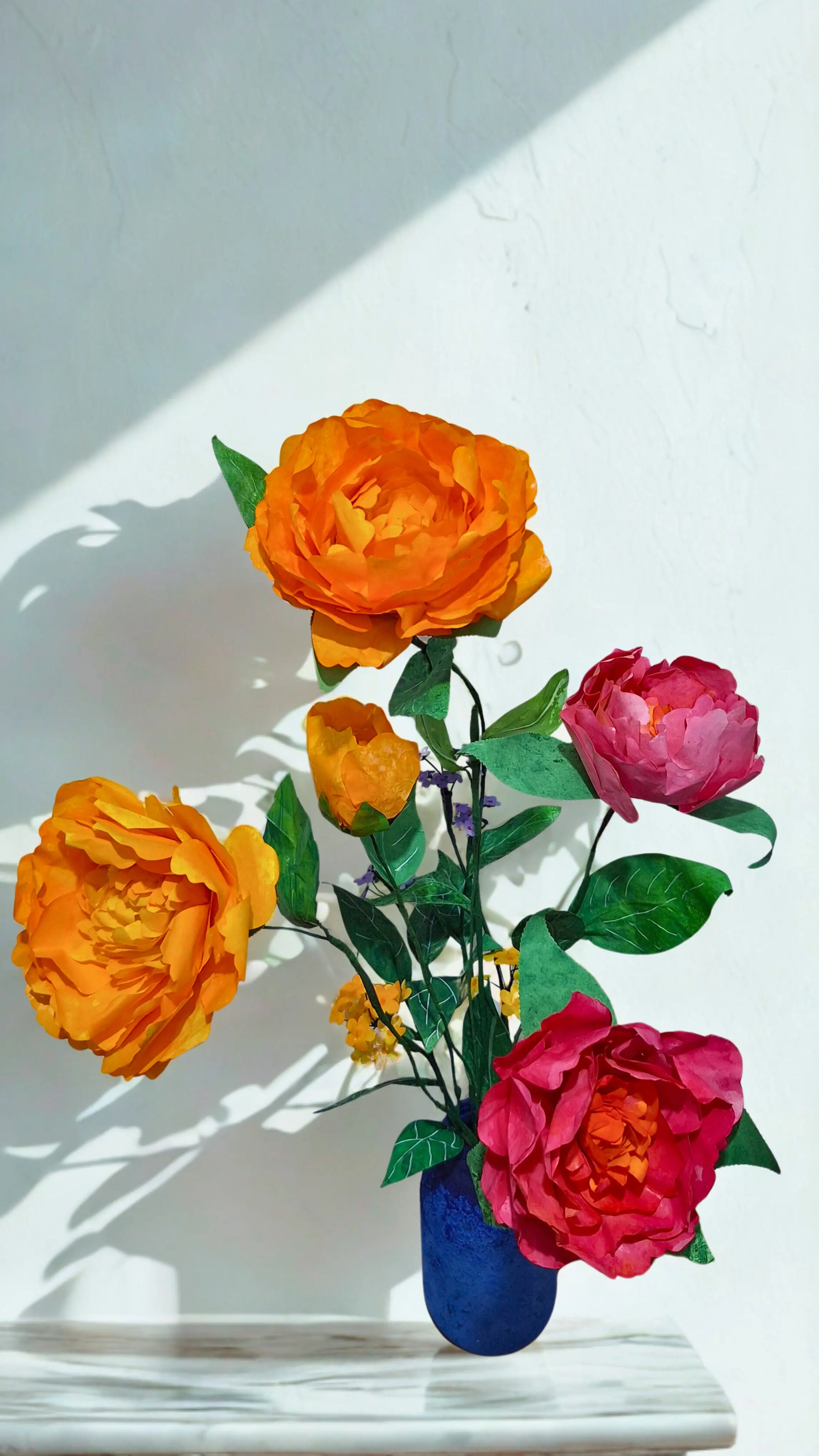 peonies handmade paper flowers