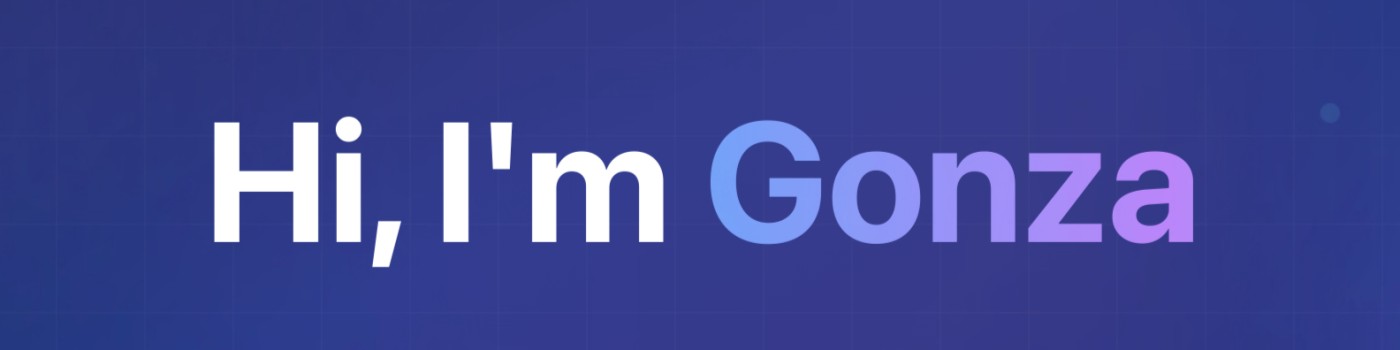 Banner that says Gonza Robaina - average software developer, alongside a picture of Gonzalo.