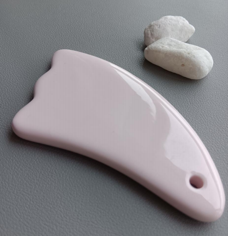 CG-67 Classic pink ceramic Gua Sha tool