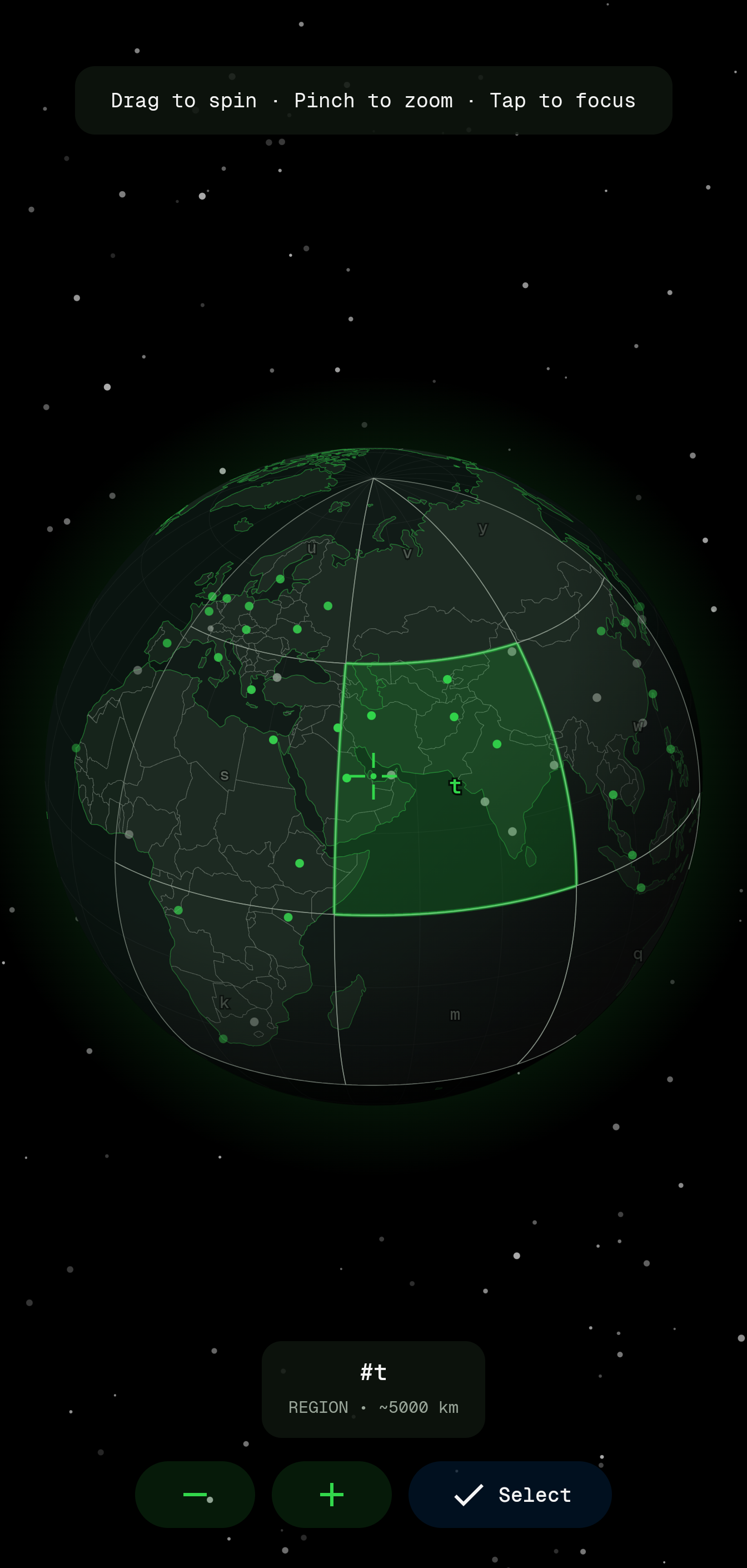 Bitchat geohash location picker showing the whole Earth and geohash grid
