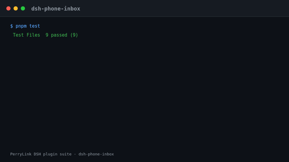 Animated terminal demo of dsh-phone-inbox