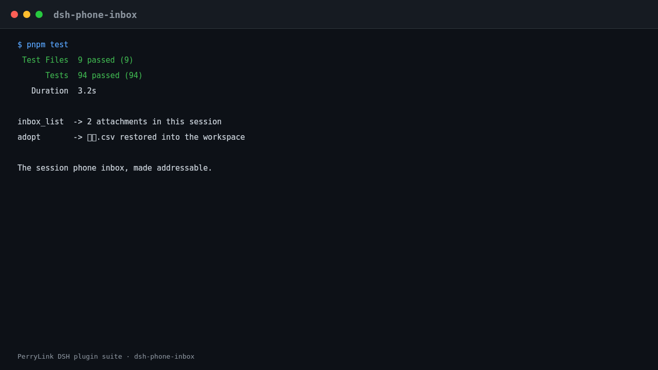 Terminal demo of dsh-phone-inbox