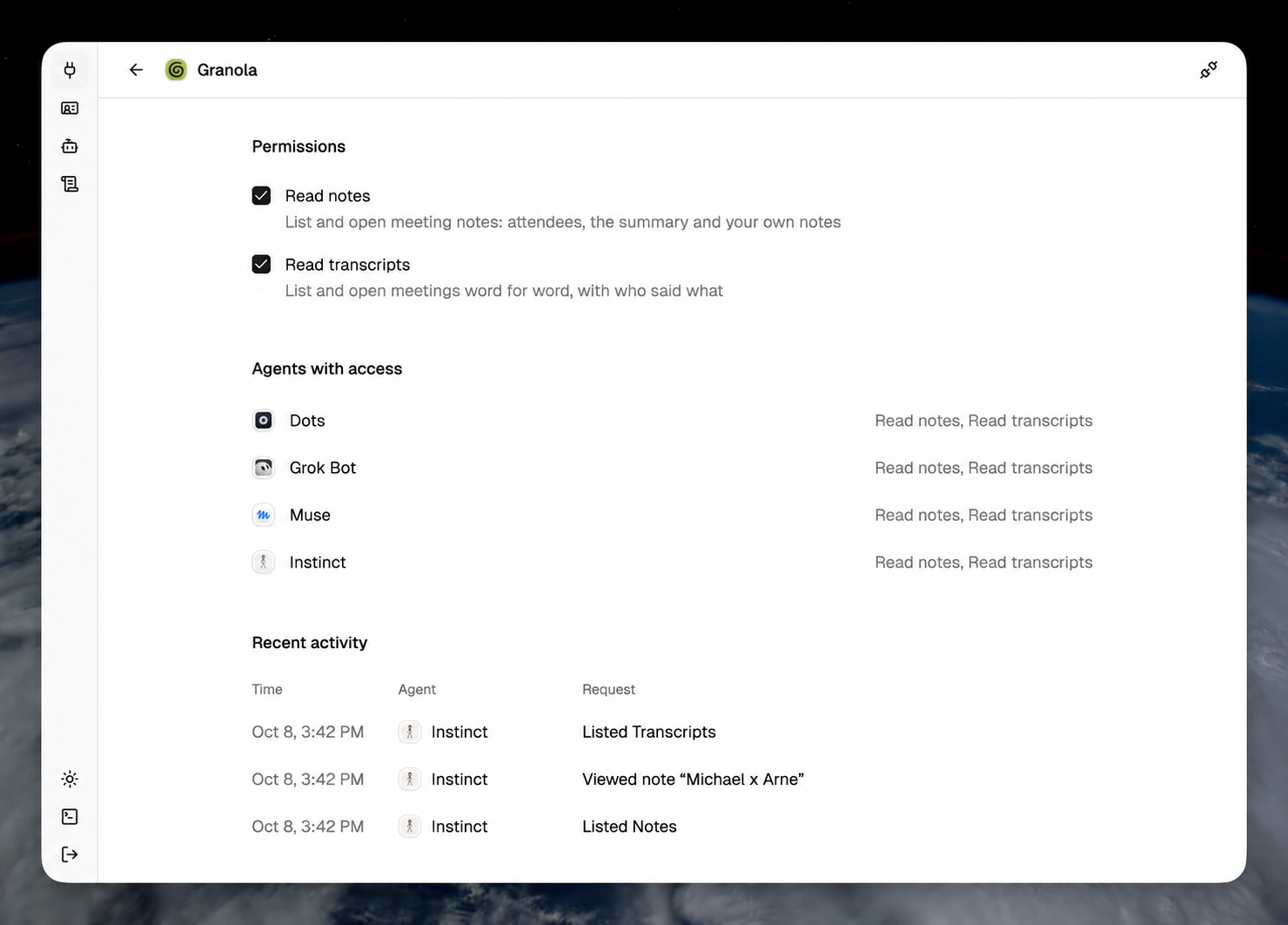 Personal Agent Proxy connection permissions