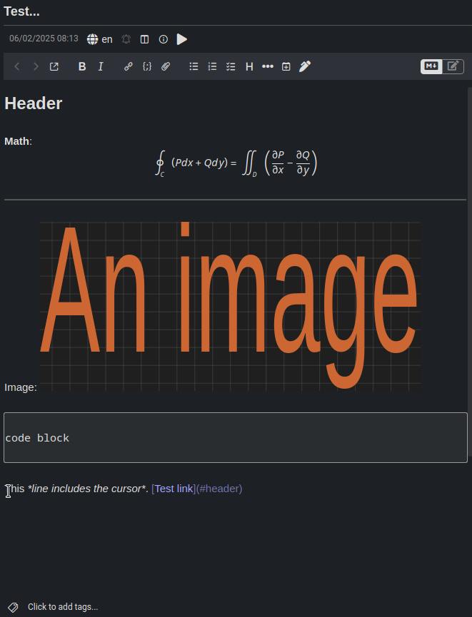 Screenshot: Shows math, headers, links, rendered as Markdown.