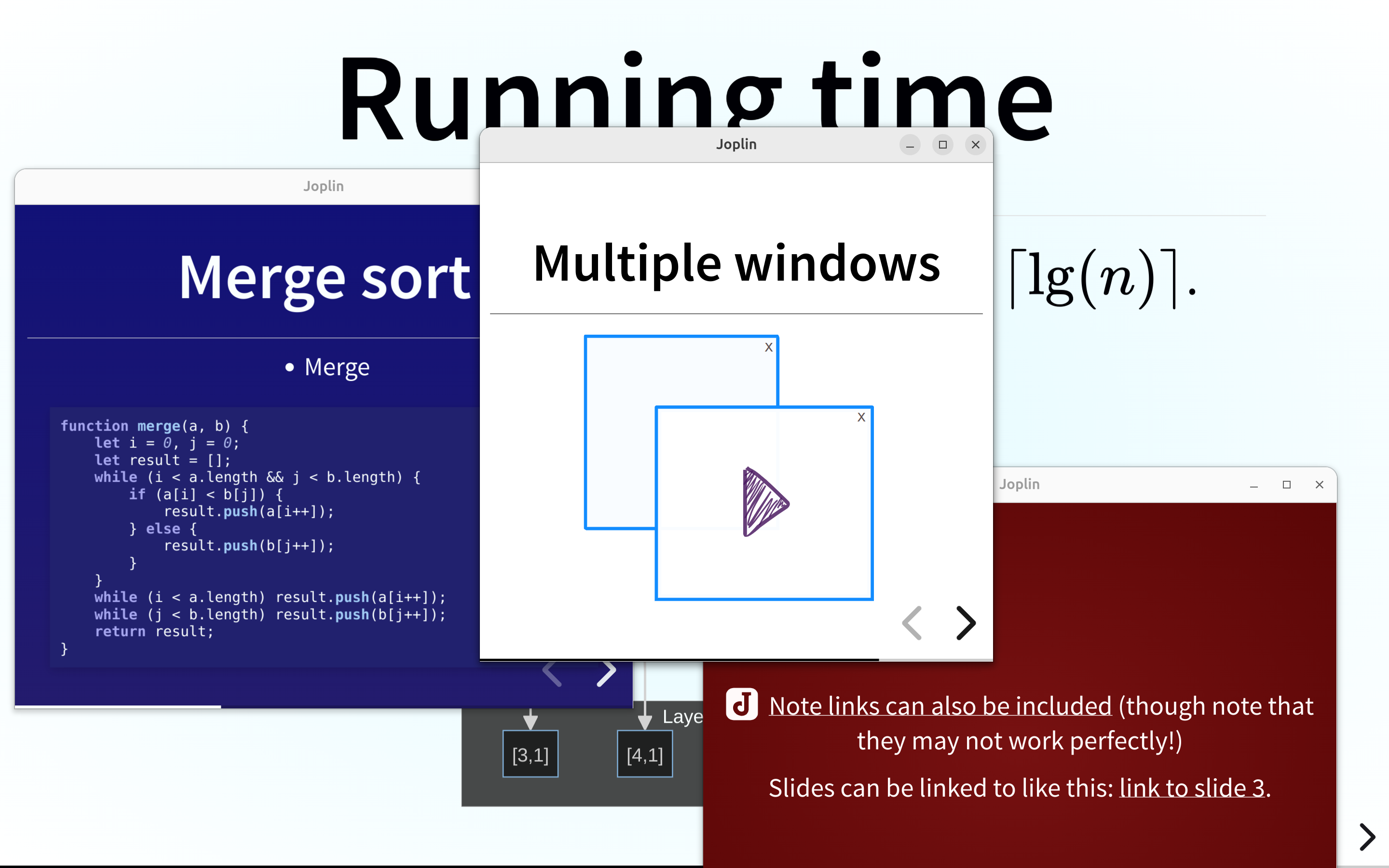 Screenshot: Multiple slideshow windows shown at once.