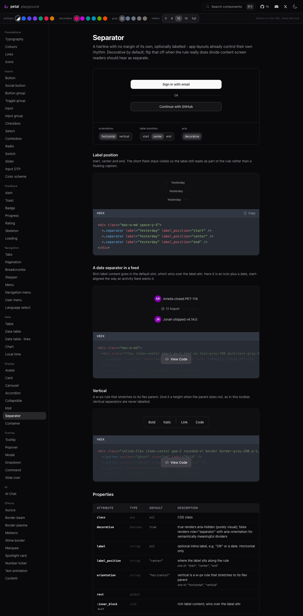 Separator, dark