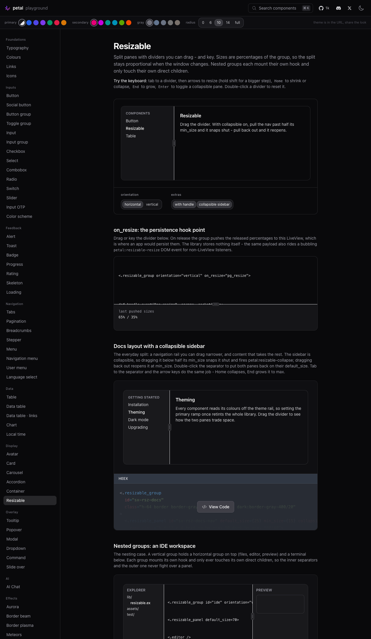Resizable, dark