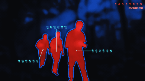 Scattered unequal pixel packets responding to audio