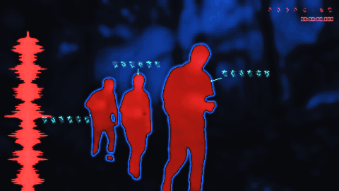 Filled mirrored Rorschach waveform spanning the image height