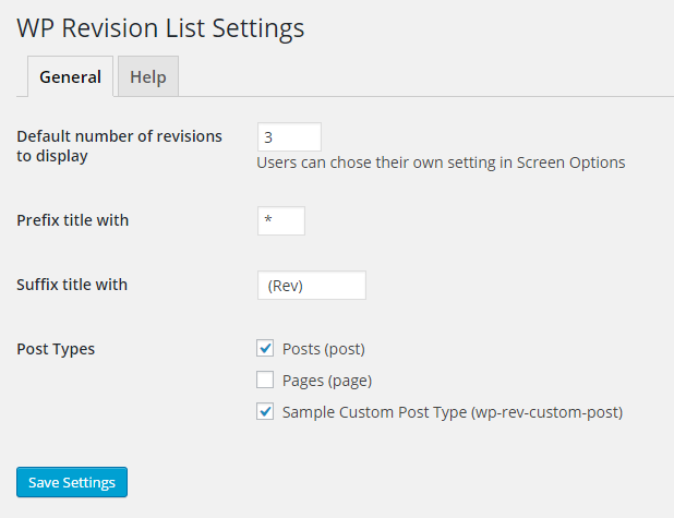 Plugin settings