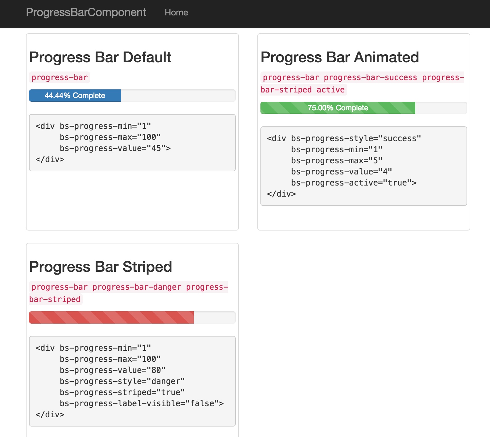 Custom Bootstrap ProgressBar component