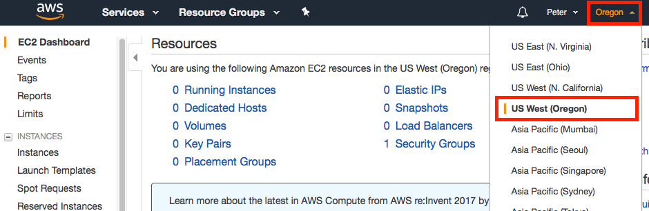 AWS Region Selection