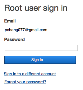 AWS Password Screen