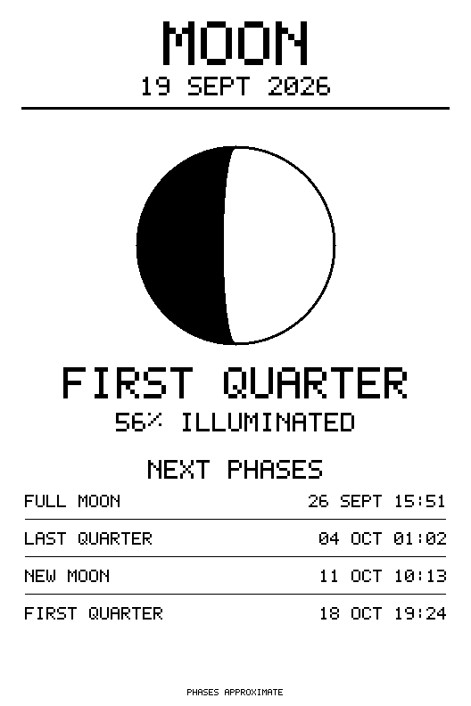 Moon card example