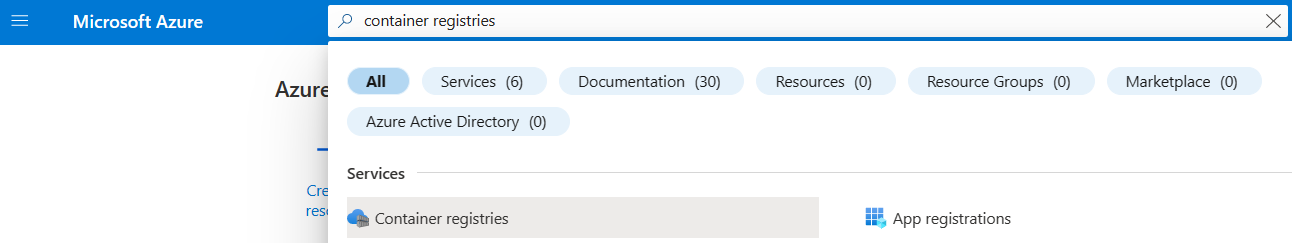 Azure Search for Container Registries