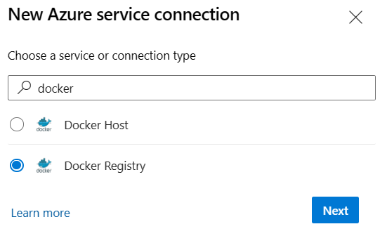 Azure DevOps Service Connection Navigation Bar