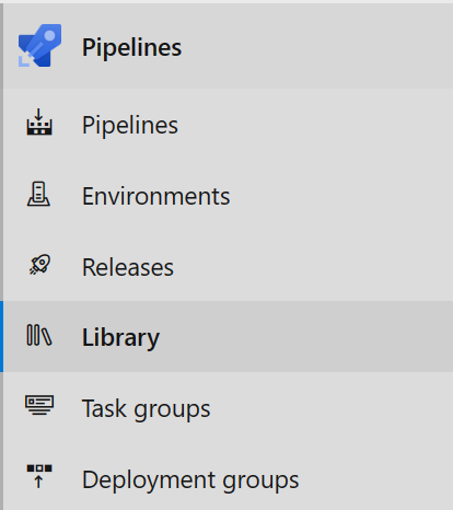 Azure DevOps Pipelines Library Navigation