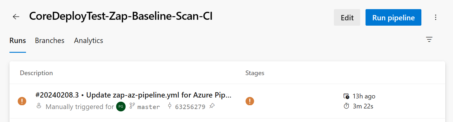 Azure DevOps Pipelines Runs Pipelines Run