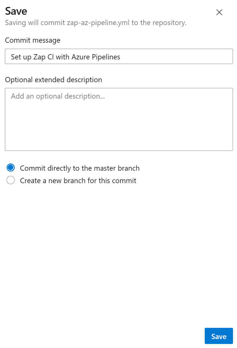 Azure DevOps Pipelines Rename the Pipelines Yaml File, Save and Run