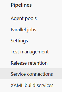 Azure DevOps Project Settings Service Connections Navigation