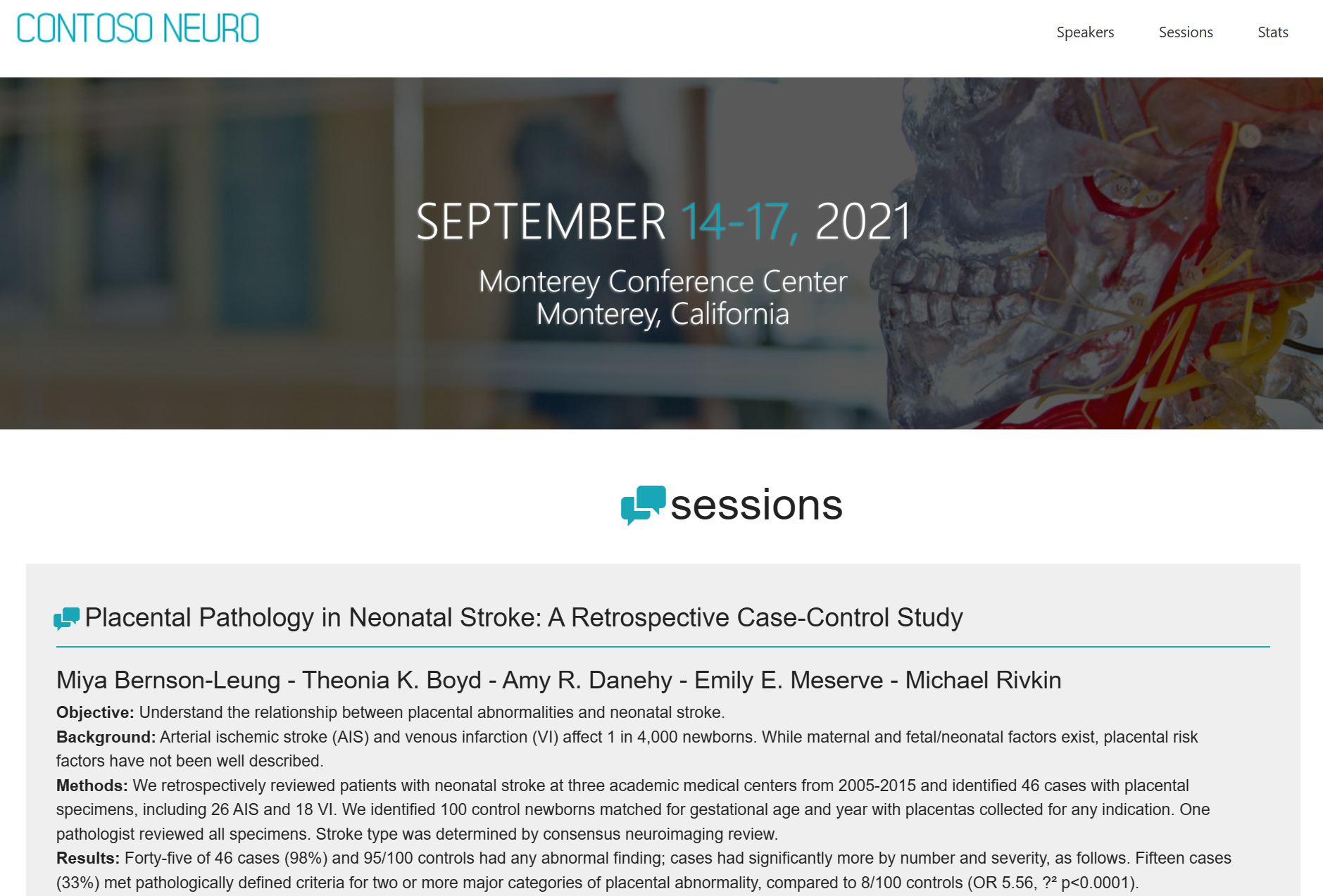 Fabmedical Website Sessions Page