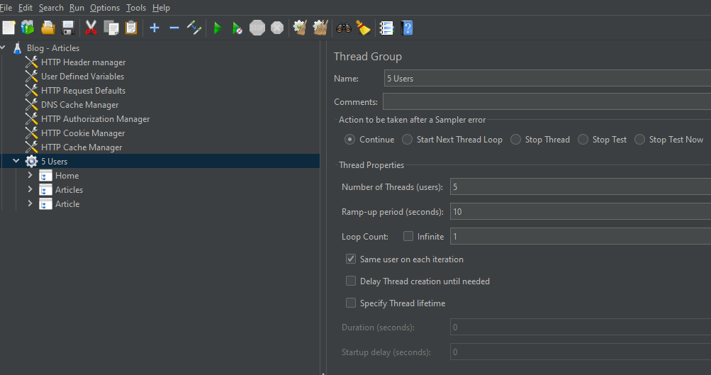 JMeter Thread Group