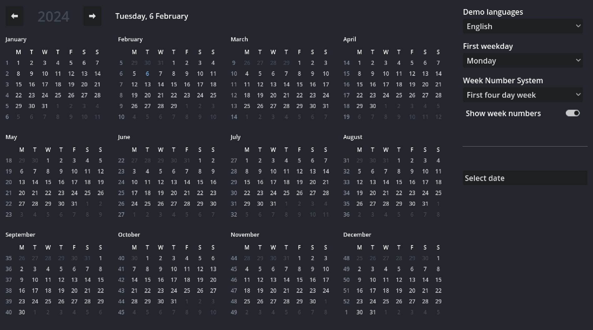 Calendar Library