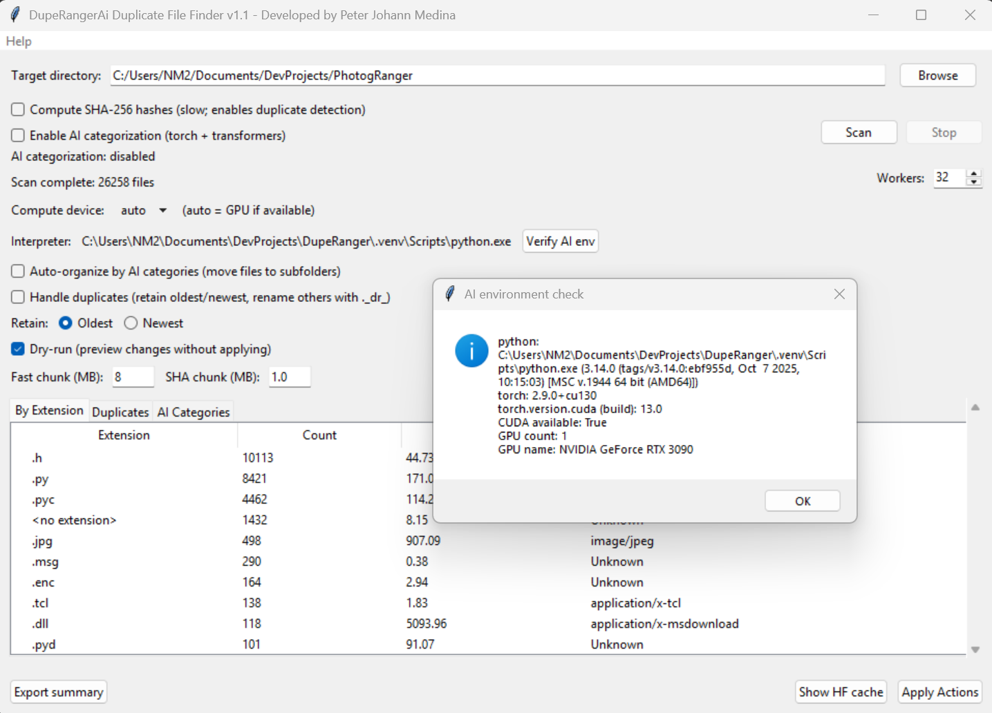 DupeRangerAi Interface
