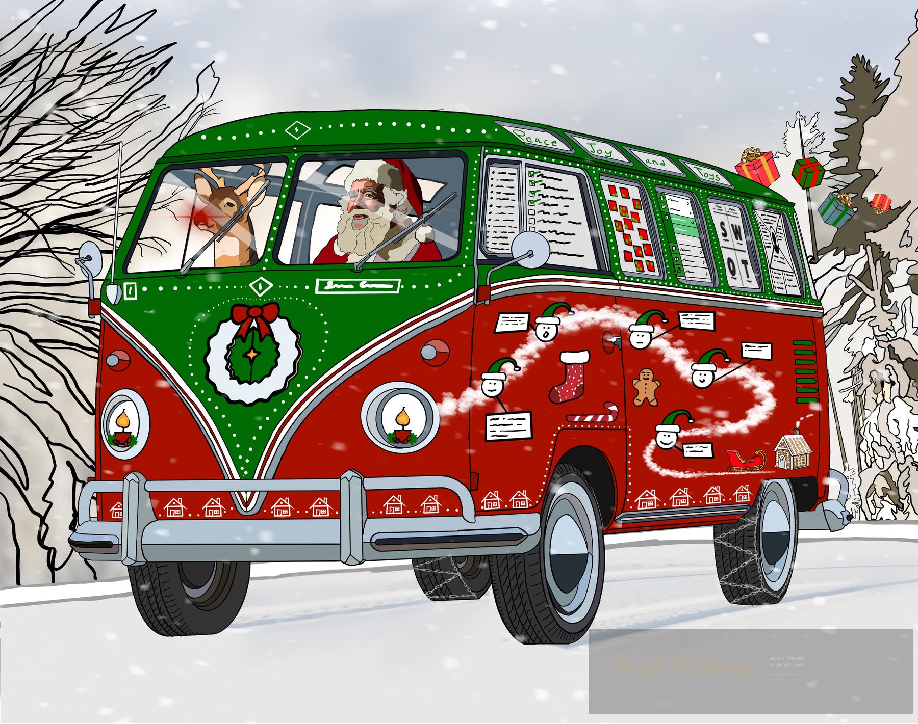 Happy Path Santa — Peter Pillsbury Art