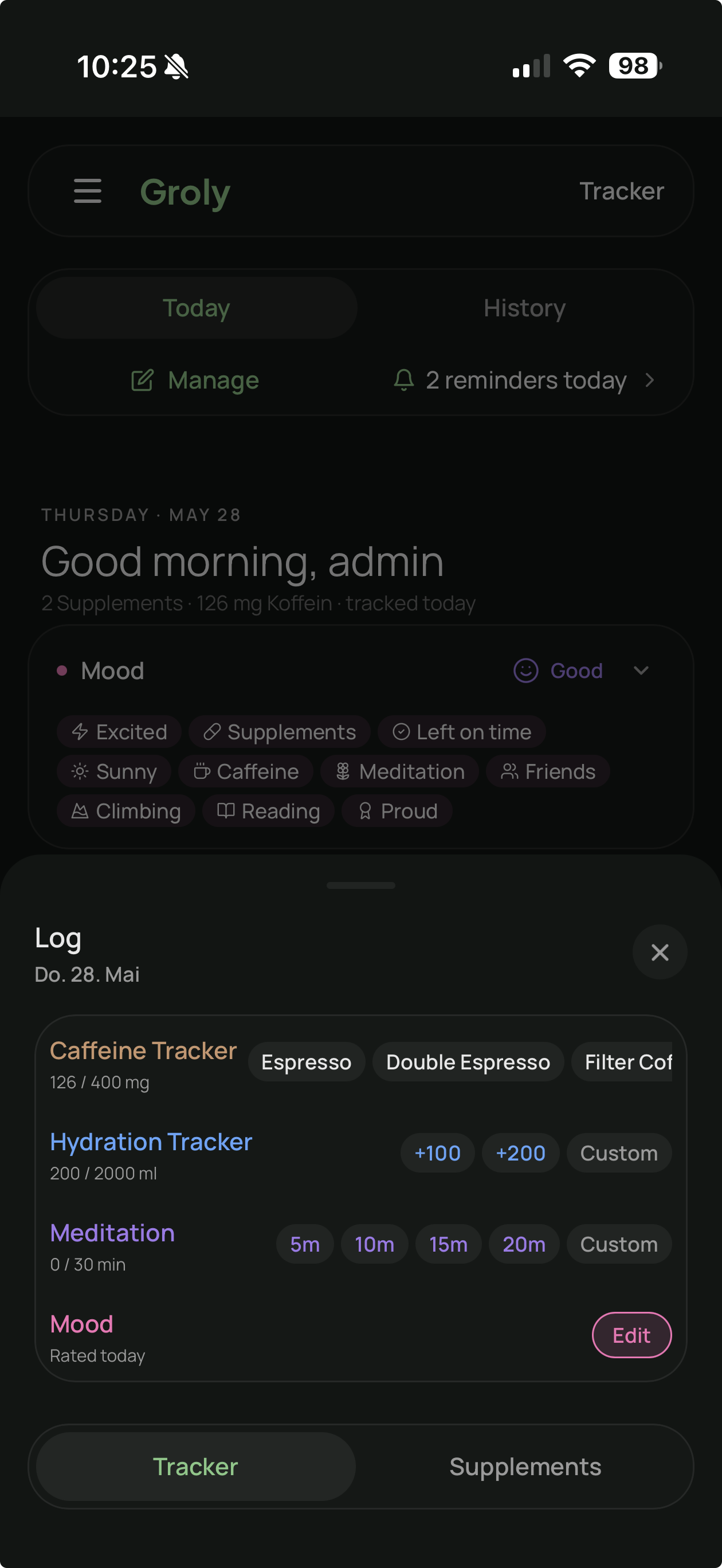 Add tracker entry